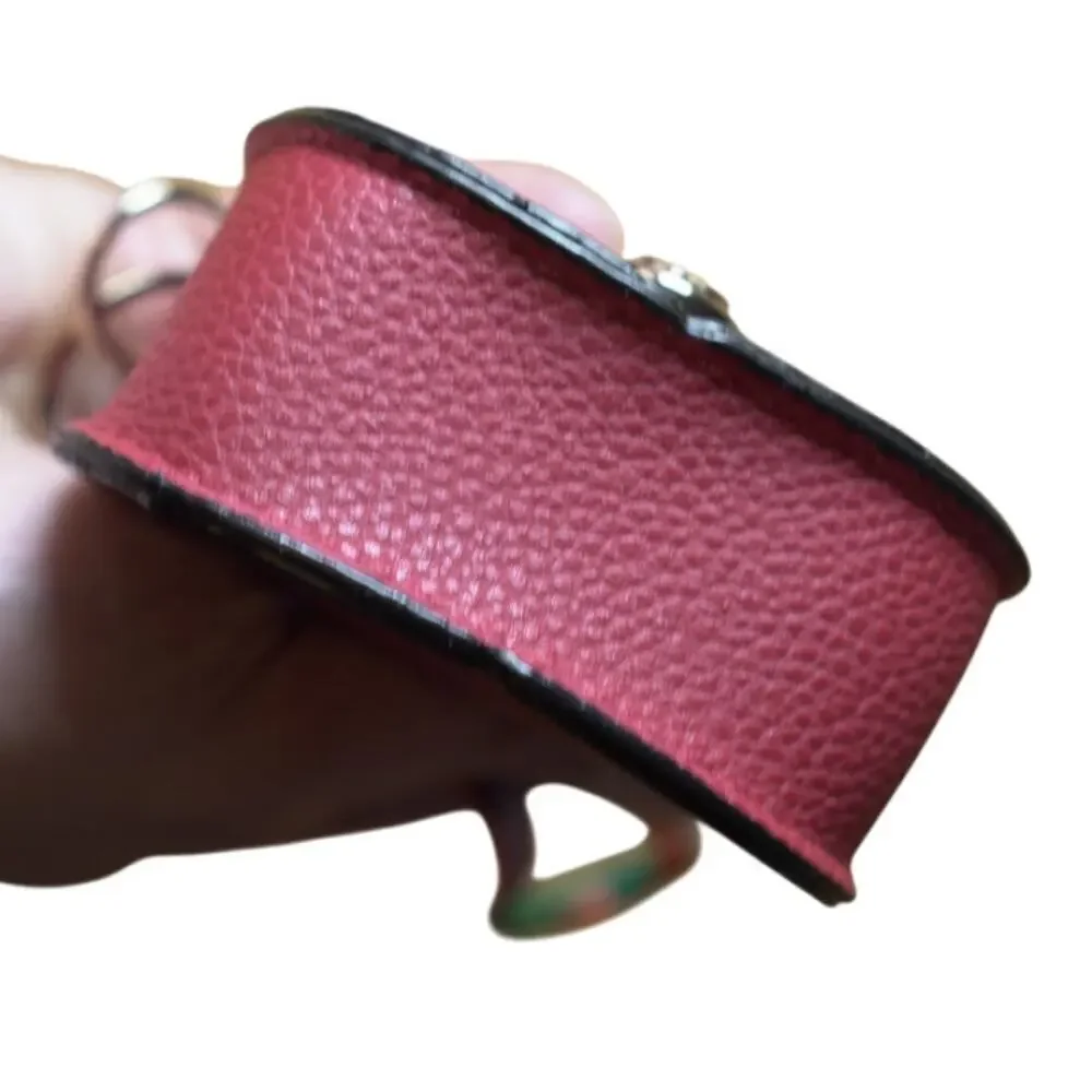 Bag Keychain Bag Charm Change Pouch Coin Purse Push Lock Clasp Red